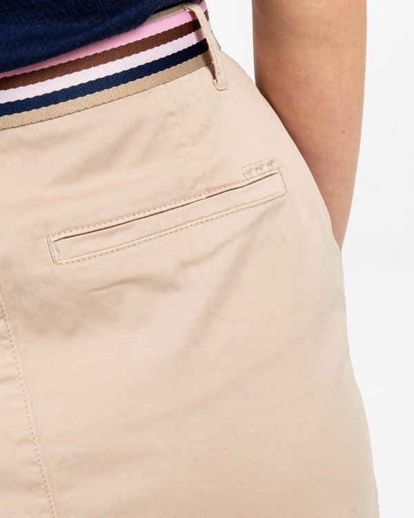 Jupe droite unie coton et élasthanne beige Jupe droite unie coton et élasthanne beige