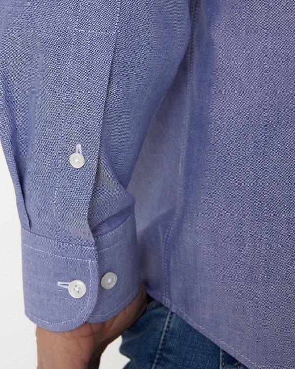 Chemise regular fit classique unie manches longues bleu Chemise regular fit classique unie manches longues bleu