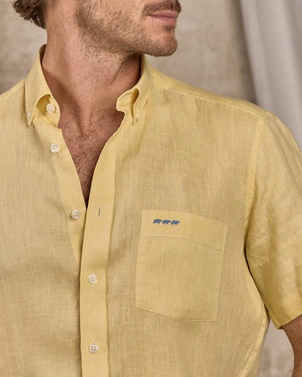 Chemise unie jaune