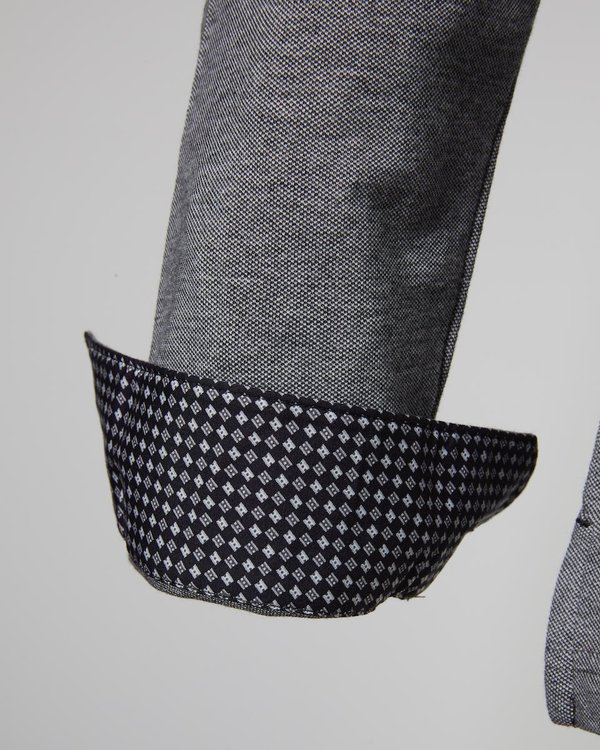 Polo modern fit manches longues col zippé uni en coton bleu