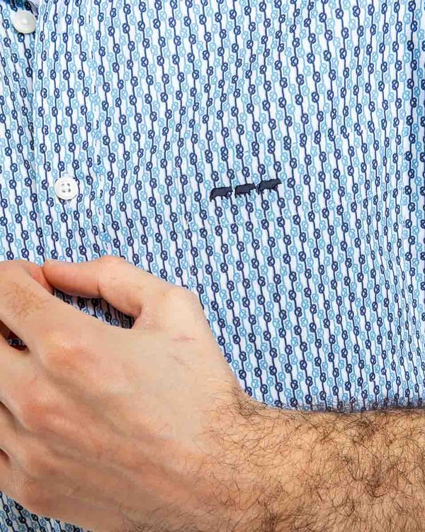 Chemise imprimée à manches courtes regular fit blanc