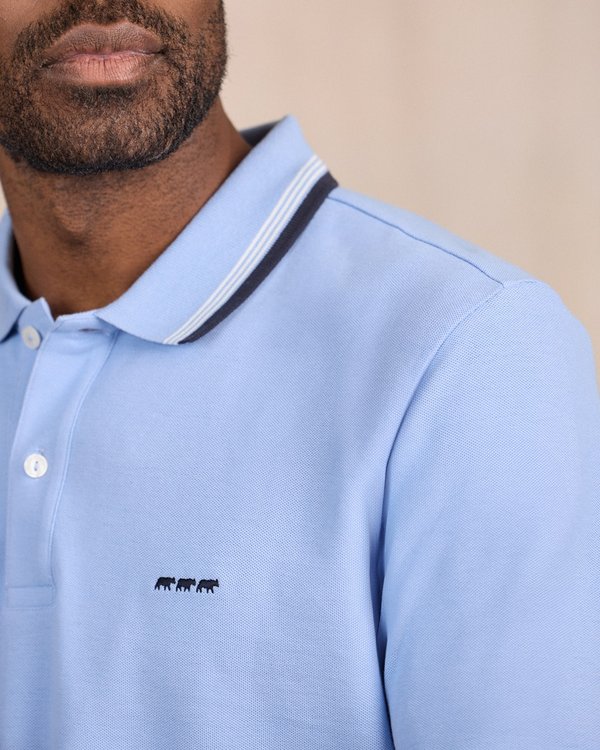 Polo à contraste bleu Polo à contraste bleu