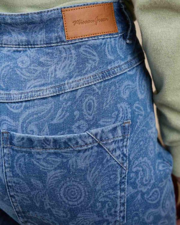 Jean imprimé confort bleu