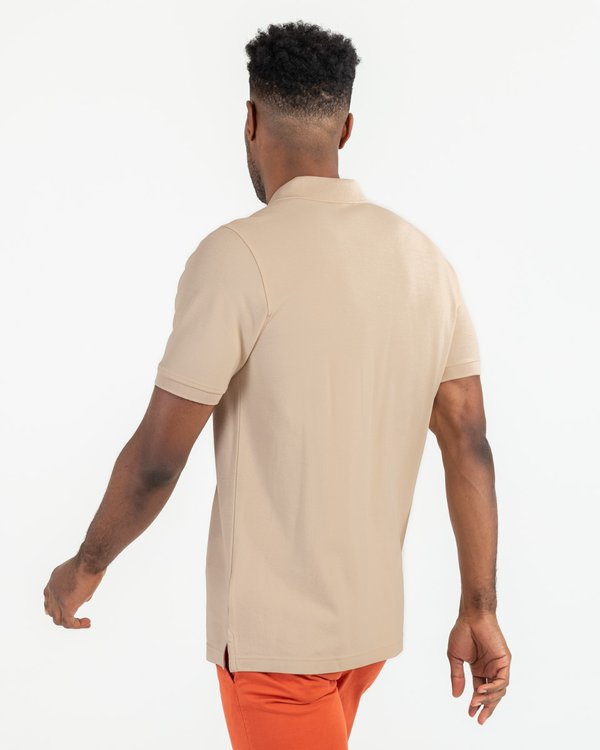 Polo piqué Douglas coupe droite manches courtes uni beige Polo piqué Douglas coupe droite manches courtes uni beige