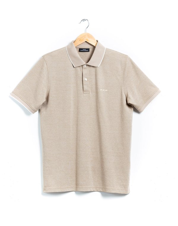 Polo uni manches courtes regular fit beige Polo uni manches courtes regular fit beige