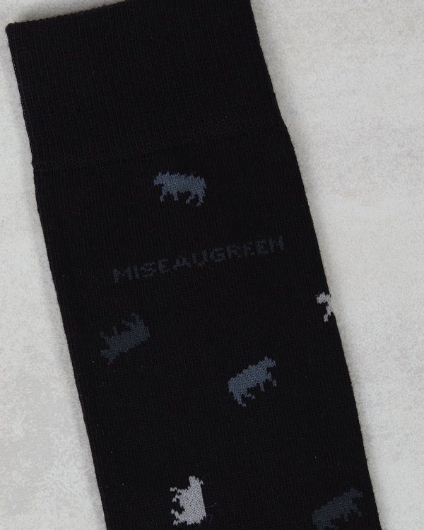 Chaussettes imprimées petites vaches noir