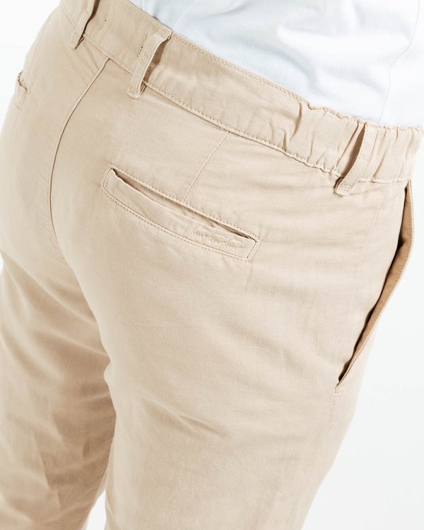 Pantalon chino fluide modern fit uni en coton et l beige
