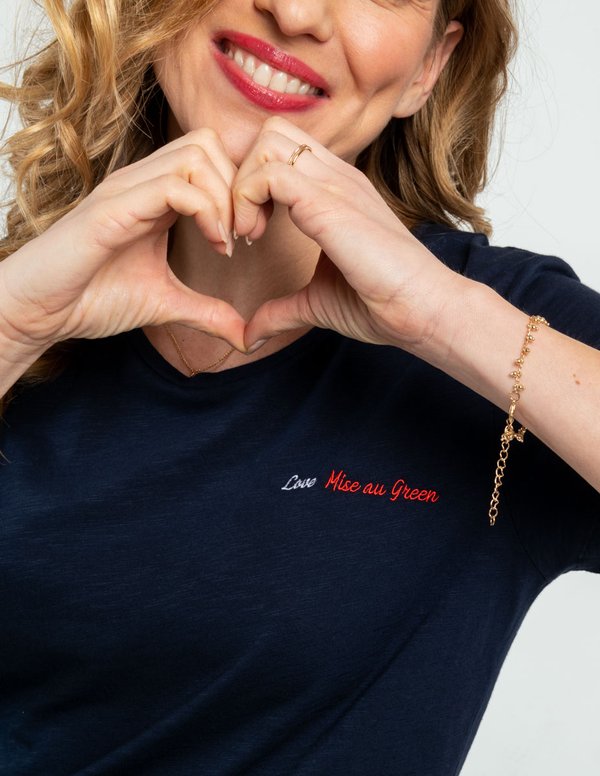 T-shirt broderie coton Standard 100 by OEKO-TEX® bleu T-shirt broderie coton Standard 100 by OEKO-TEX® bleu
