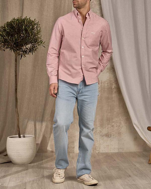 Chemise rayures fines rose