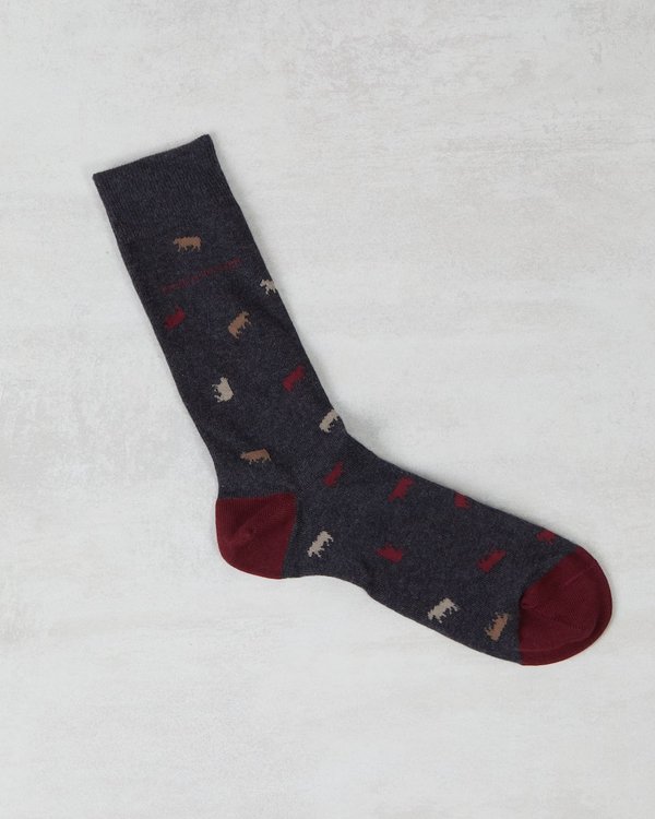 Chaussettes imprimées petites vaches gris