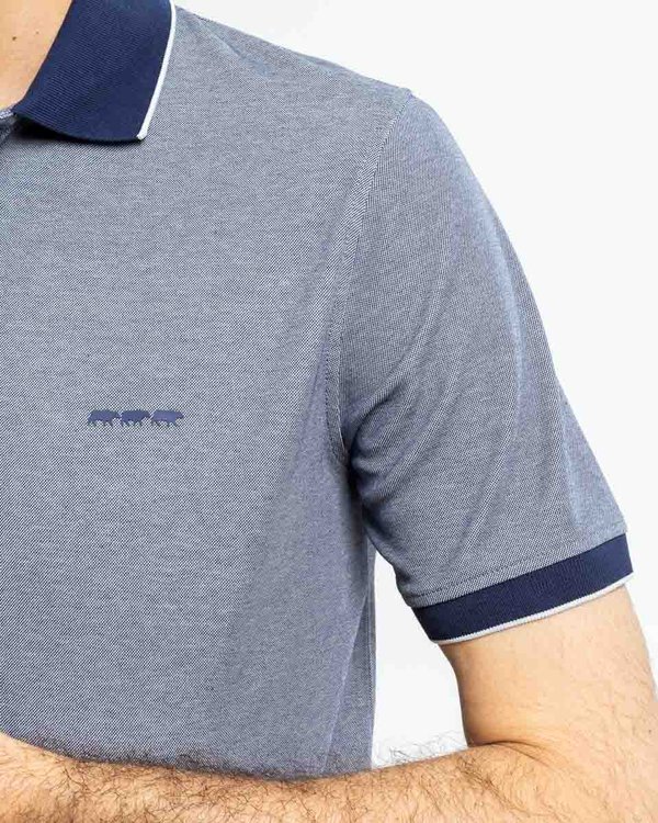 Polo uni manches courtes regular fit bleu Polo uni manches courtes regular fit bleu