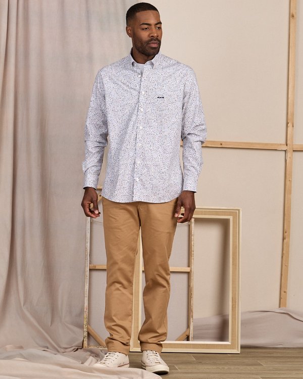 Chemise à imprimé végétal blanc Chemise à imprimé végétal blanc