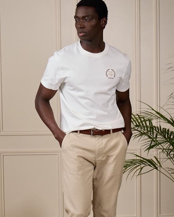 Chino coton et lin beige