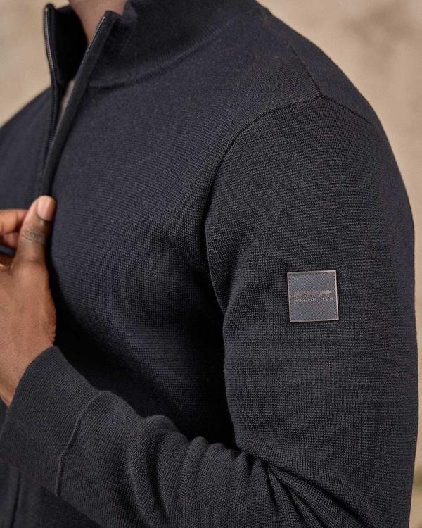 Cardigan à col camionneur bleu