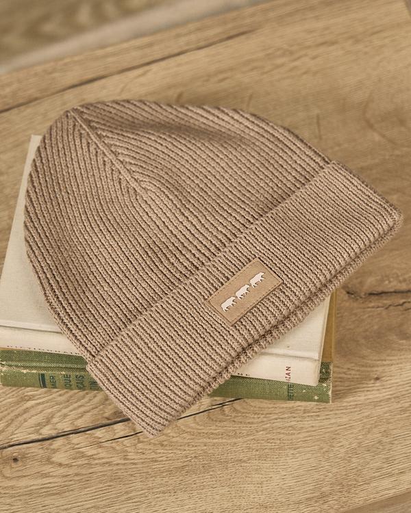 Bonnet en tricot beige
