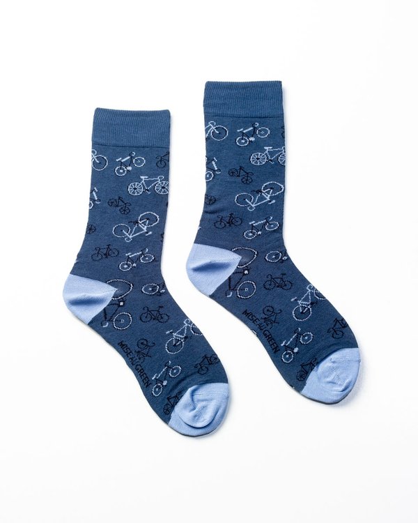 Chaussettes fantaisie motifs vélos bleu Chaussettes fantaisie motifs vélos bleu