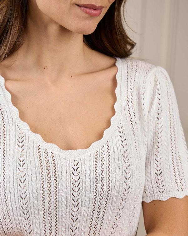 Pull manches courtes blanc