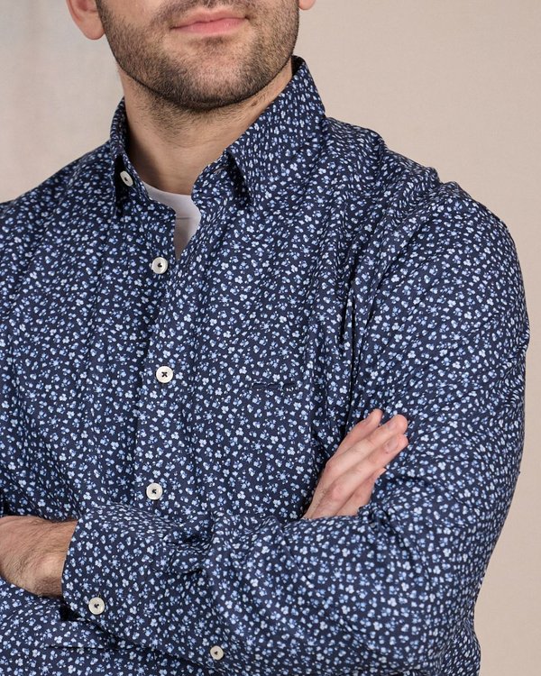 Chemise à imprimé floral bleu Chemise à imprimé floral bleu