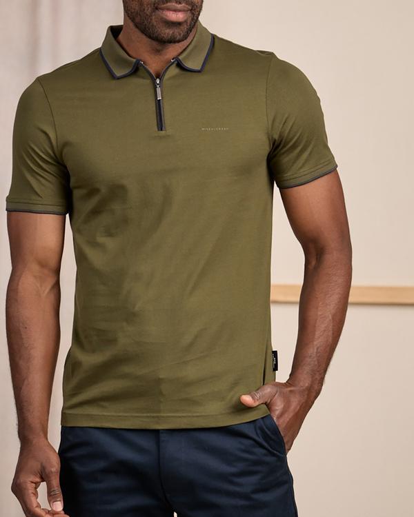 Polo ville zippé vert