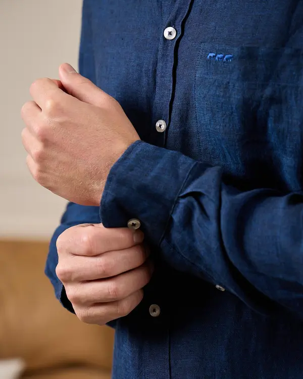 Chemise lin Gibson bleu