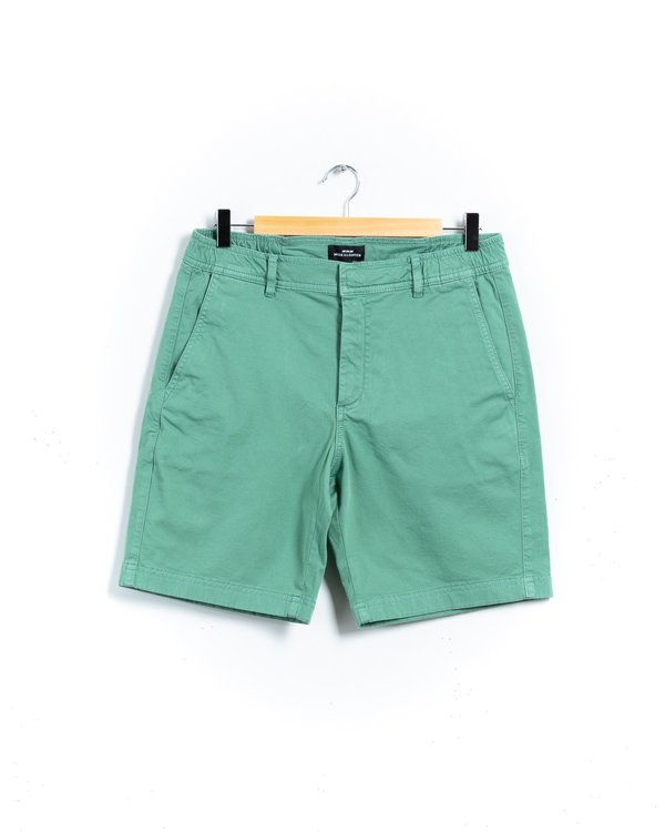 Bermuda chino uni taille élastique en coton vert Bermuda chino uni taille élastique en coton vert