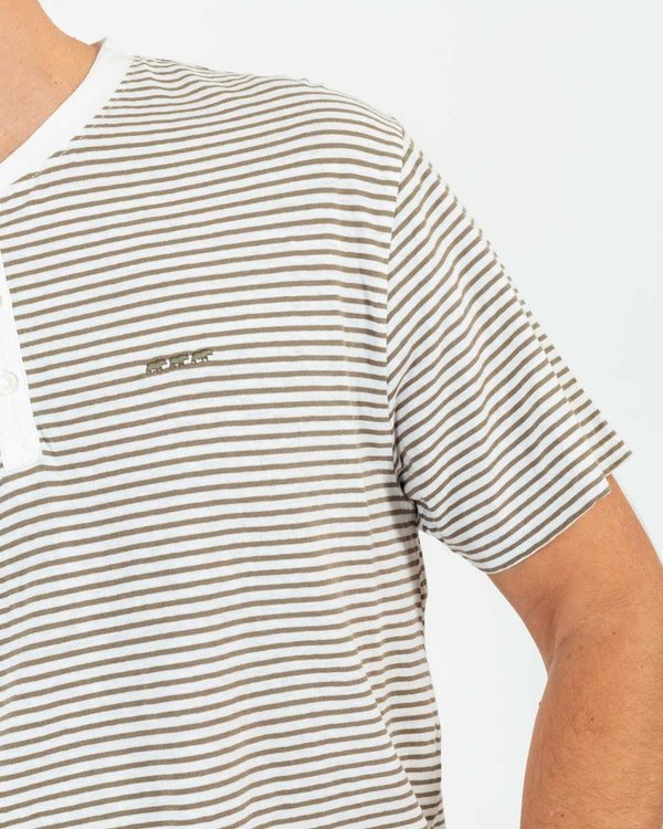 T-shirt col tunisien à rayures Standard 100 by OEKO-TEX® vert