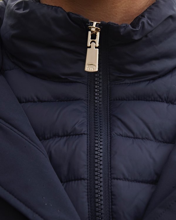 Parka imperméable unie effet 2 en 1 à capuche bleu Parka imperméable unie effet 2 en 1 à capuche bleu