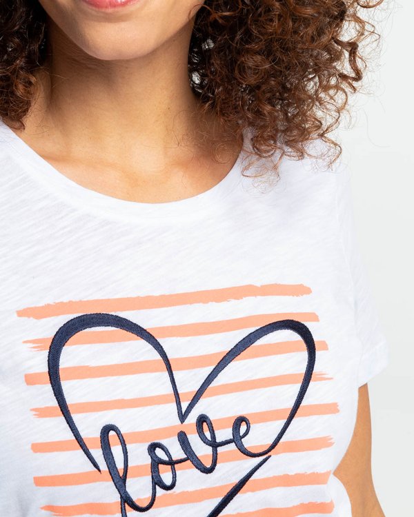 T-shirt manches courtes sérigraphie cœur love T-shirt manches courtes sérigraphie cœur love