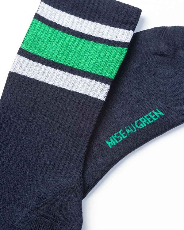 Chaussettes tennis rayées vert