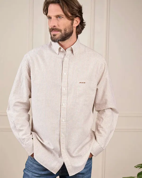 Chemise rayée Garrie beige