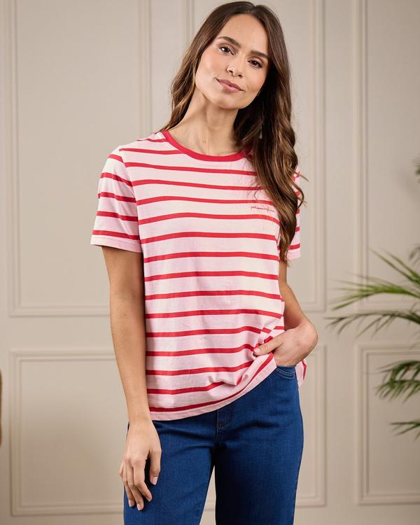 T-shirt brodé Garret rose