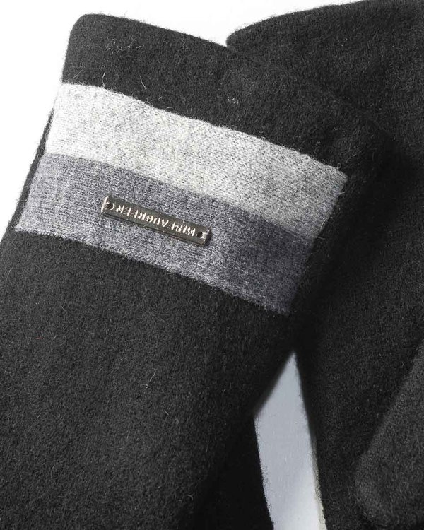 Gants en laine chinée noir