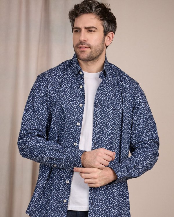Chemise à imprimé floral bleu Chemise à imprimé floral bleu