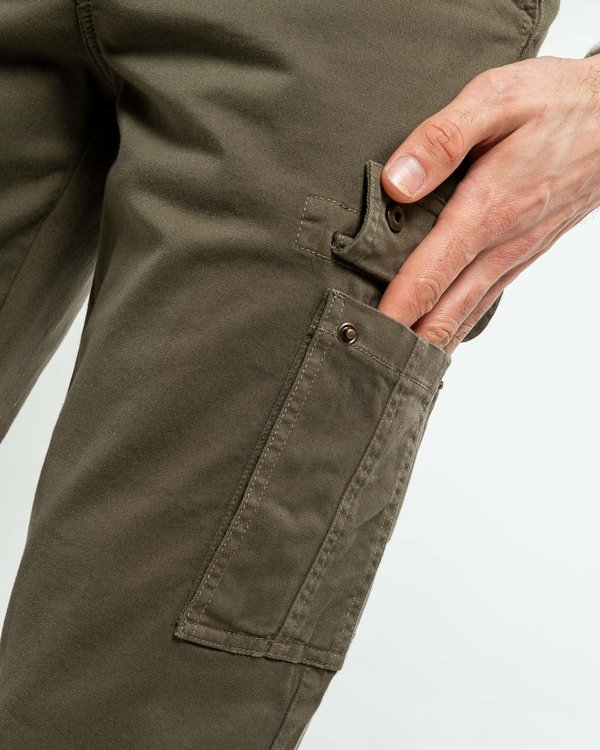 Pantalon uni coton et élasthanne vert Pantalon uni coton et élasthanne vert