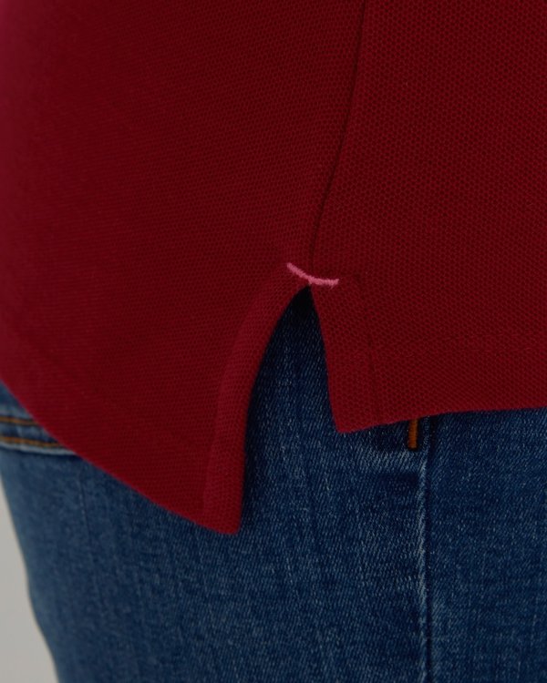 Polo piqué Jeanne manches courtes uni 100% coton rouge
