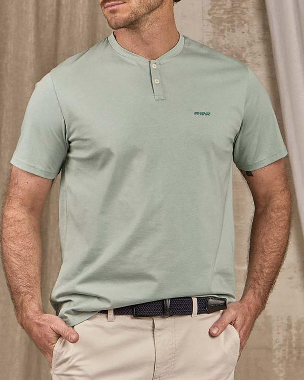 T-shirt col tunisien beige