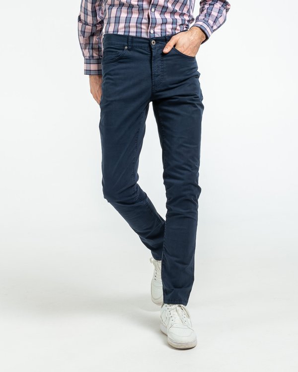 Pantalon 5 poches modern fit coton et élasthanne bleu Pantalon 5 poches modern fit coton et élasthanne bleu