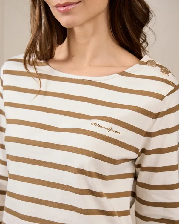 T-shirt marinière beige