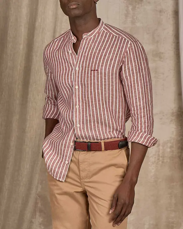 Chemise lin Dalian rouge