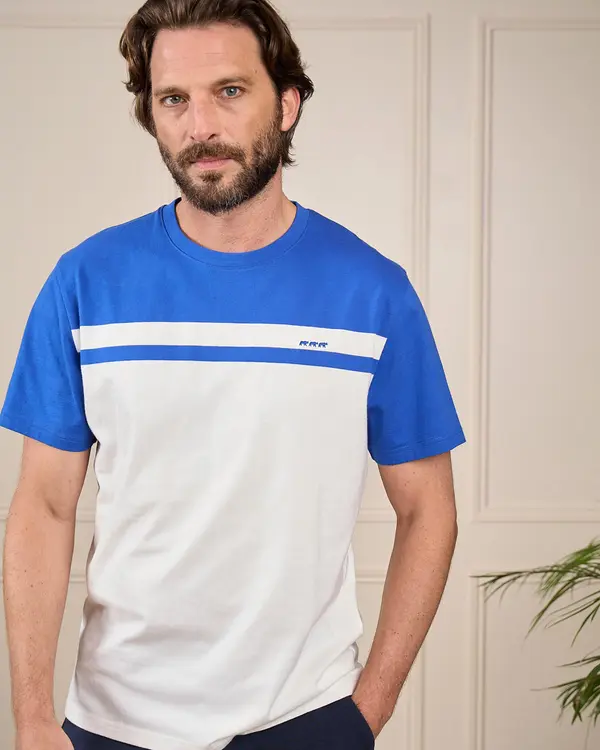 T-shirt colorblock bleu