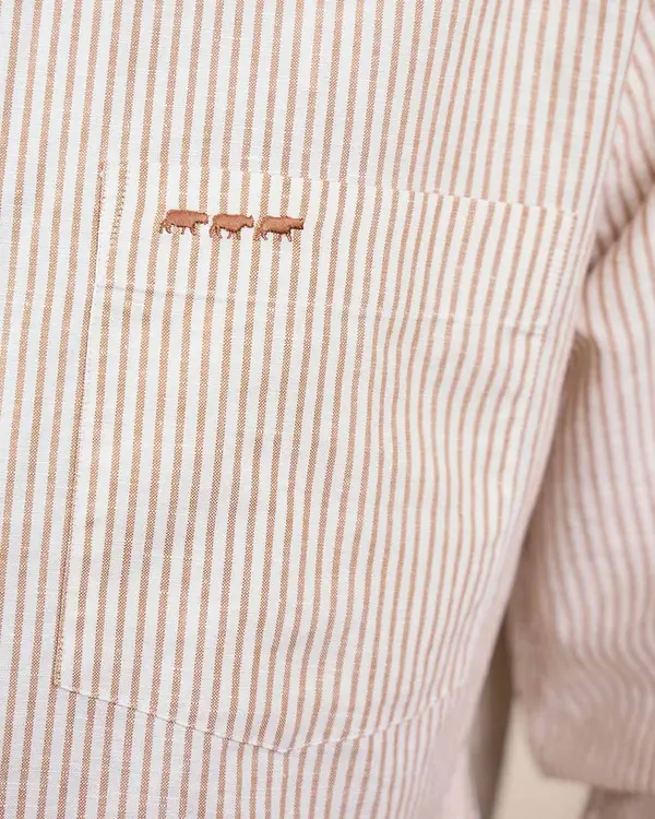 Chemise rayée Garrie beige