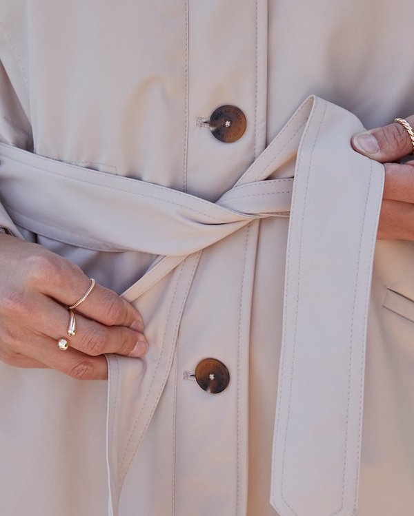 Parka imperméable unie effet 2 en 1 à capuche beige Parka imperméable unie effet 2 en 1 à capuche beige
