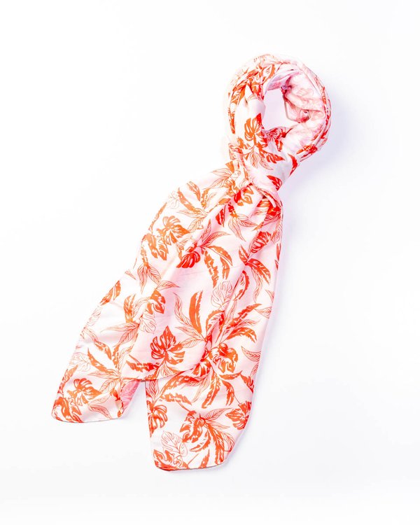 Chèche imprimé végétal 100% coton orange
