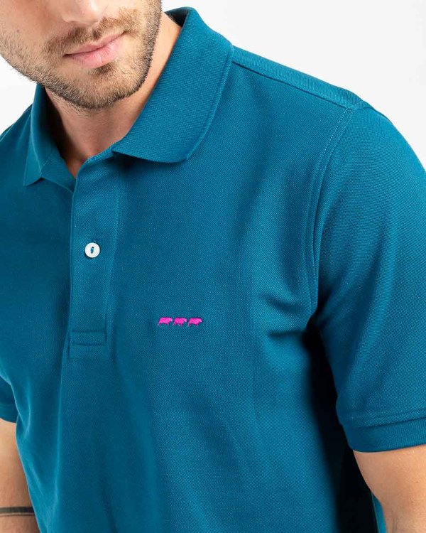 Polo piqué Douglas coupe droite manches courtes uni vert