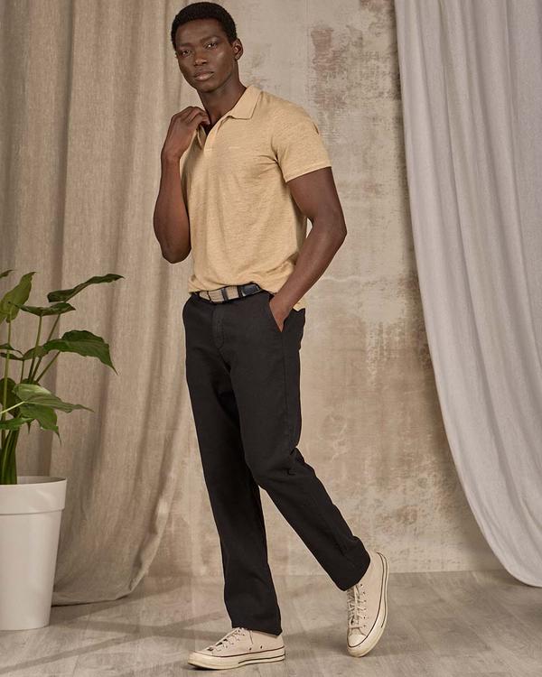 Chino coton et lin noir Chino coton et lin noir