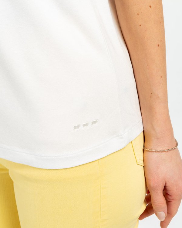 T-shirt uni manches courtes encolure carré blanc T-shirt uni manches courtes encolure carré blanc
