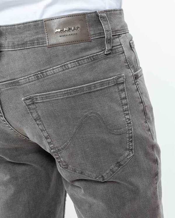 Jean modern fit uni coton et élasthanne gris