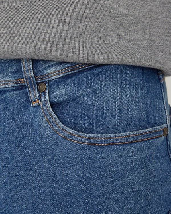Jean coupe regular fit en coton bleu Jean coupe regular fit en coton bleu