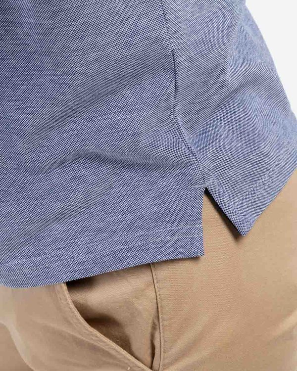 Polo manches courtes regular fit col contrasté bleu