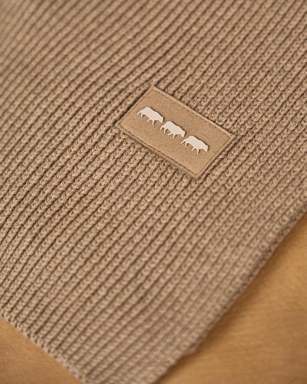 Écharpe unie en tricot beige Écharpe unie en tricot beige